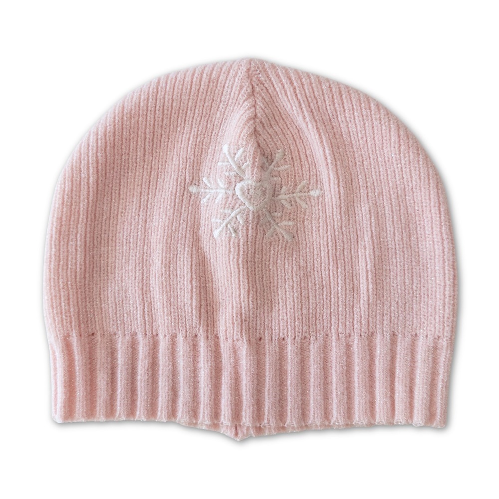 Toby NYC Knit Beanie Girls Size Pink Winter Hat Snowflake‎
